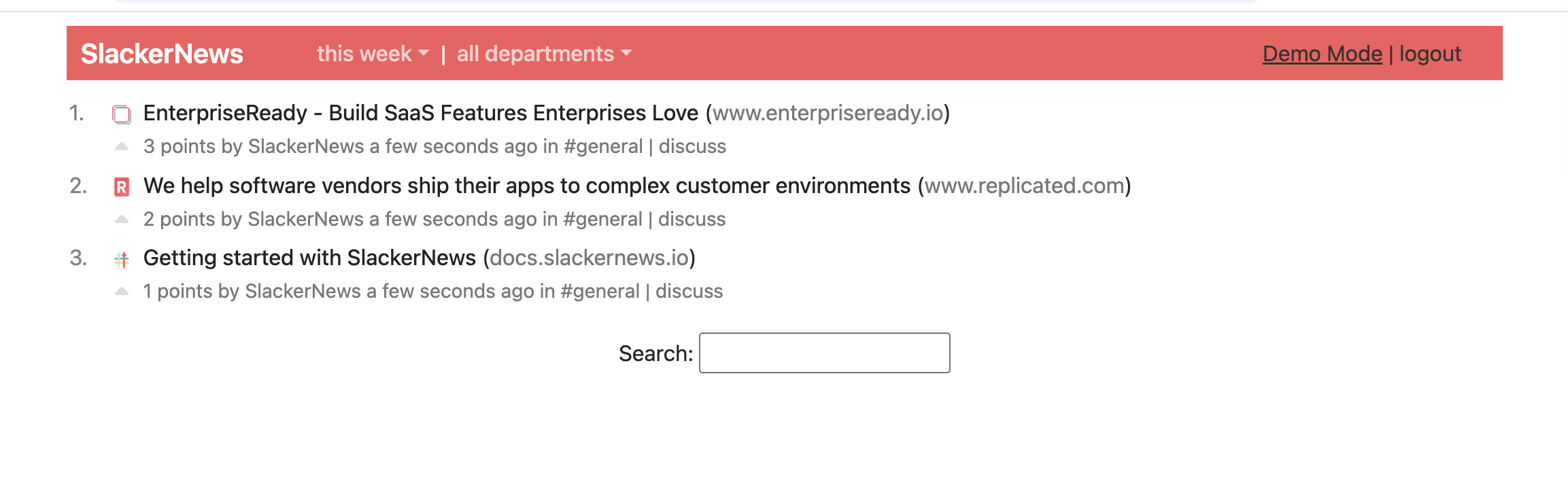 Slackernews landing page